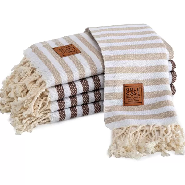 Gold CASE Turkish Beach Towel MYRA  40x70 inches XXL Oversized Bath Towels 100 Cotton Quick Dry Sand Free  with Free Reusable Bag Gift  Super Soft MyraOrangeBrownbeige Hand Towel set