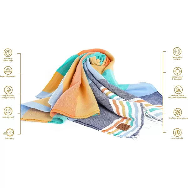 Gold CASE Turkish Beach Towel MYRA  40x70 inches XXL Oversized Bath Towels 100 Cotton Quick Dry Sand Free  with Free Reusable Bag Gift  Super Soft MyraOrangeOlymyragrey BeachBath Towel 1pc