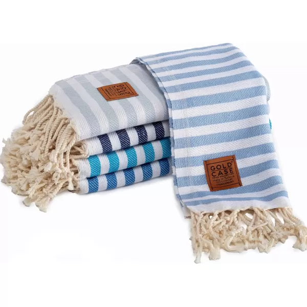 Gold CASE Turkish Beach Towel MYRA  40x70 inches XXL Oversized Bath Towels 100 Cotton Quick Dry Sand Free  with Free Reusable Bag Gift  Super Soft MyraOrangeTones of Blue Hand Towel set