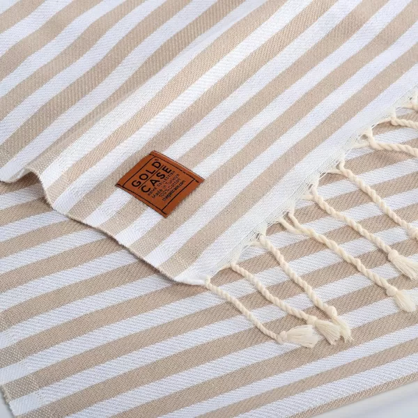 Gold CASE Turkish Beach Towel MYRA  40x70 inches XXL Oversized Bath Towels 100 Cotton Quick Dry Sand Free  with Free Reusable Bag Gift  Super Soft MyraOrangeBrownbeige Hand Towel set