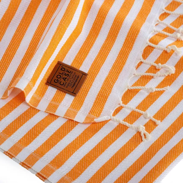Gold CASE Turkish Beach Towel MYRA  40x70 inches XXL Oversized Bath Towels 100 Cotton Quick Dry Sand Free  with Free Reusable Bag Gift  Super Soft MyraOrangeMulti2 Hand Towel set