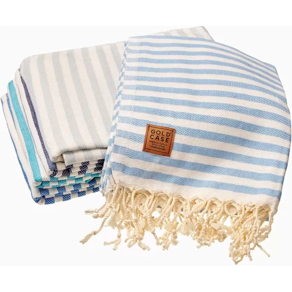 Gold CASE Turkish Beach Towel MYRA  40x70 inches XXL Oversized Bath Towels 100 Cotton Quick Dry Sand Free  with Free Reusable Bag Gift  Super Soft MyraOrangeTones of Blue BeachBath Towel Set