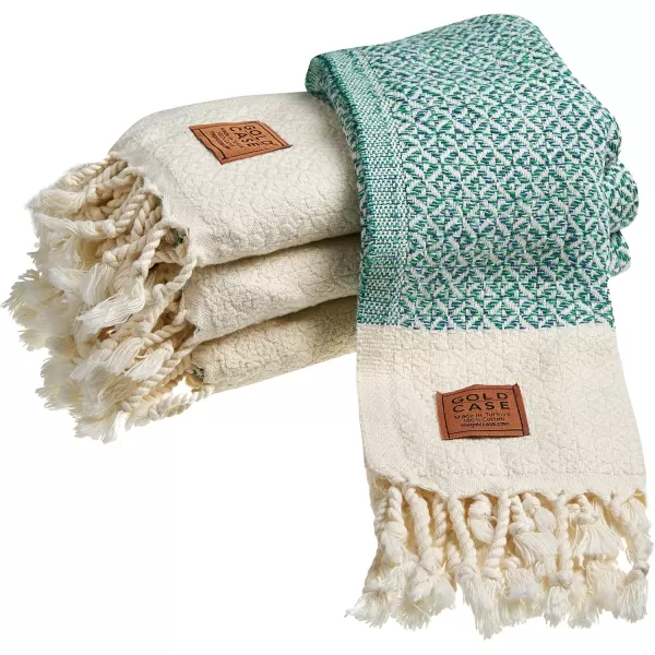 Zeus Original Turkish Hand Towels by Gold CASE  Set of 420x40 100 Cotton Decorative Towel  Bathroom and Kitchen Peshtemal for Hand Face Hair SPA Farmhouse Gym Tea and Dishcloth OrangeGreen Aphrodite Hand Towel