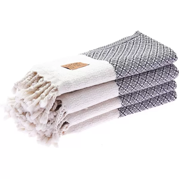 Zeus Original Turkish Hand Towels by Gold CASE  Set of 420x40 100 Cotton Decorative Towel  Bathroom and Kitchen Peshtemal for Hand Face Hair SPA Farmhouse Gym Tea and Dishcloth OrangeBlack Ares Hand Towel