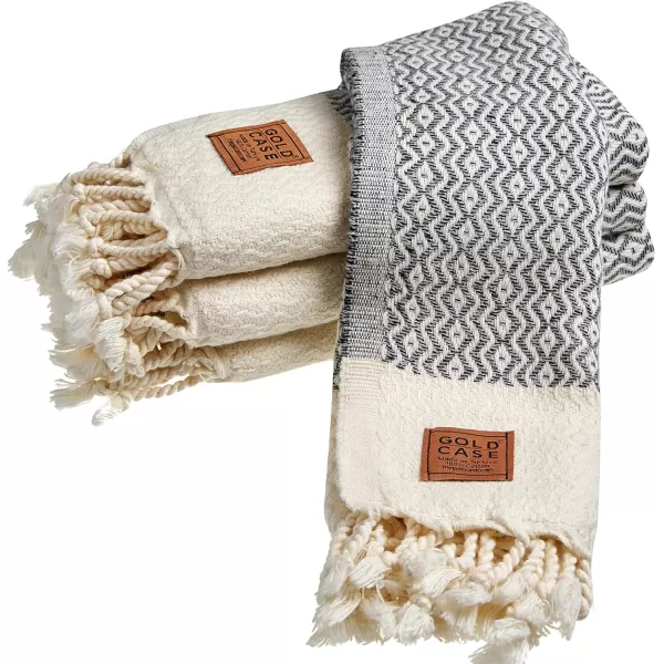 Zeus Original Turkish Hand Towels by Gold CASE  Set of 420x40 100 Cotton Decorative Towel  Bathroom and Kitchen Peshtemal for Hand Face Hair SPA Farmhouse Gym Tea and Dishcloth OrangeGrey Zeus Hand Towel