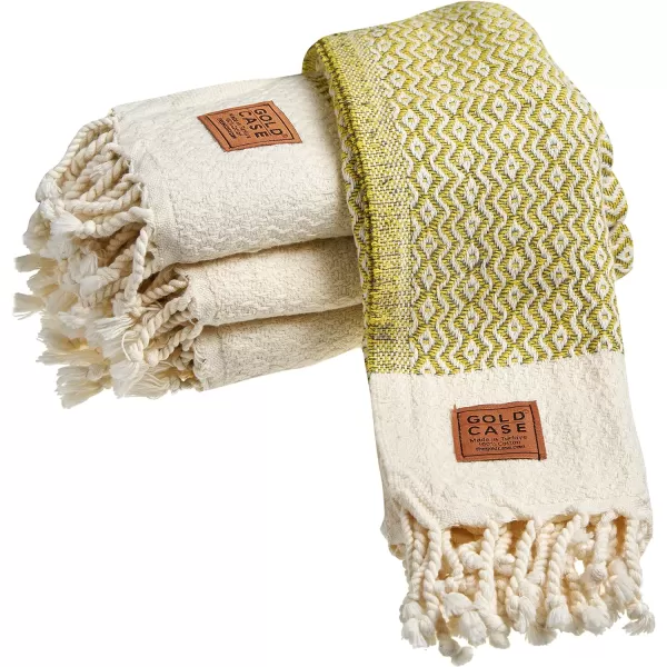 Zeus Original Turkish Hand Towels by Gold CASE  Set of 420x40 100 Cotton Decorative Towel  Bathroom and Kitchen Peshtemal for Hand Face Hair SPA Farmhouse Gym Tea and Dishcloth OrangeYellow Zeus Hand Towel