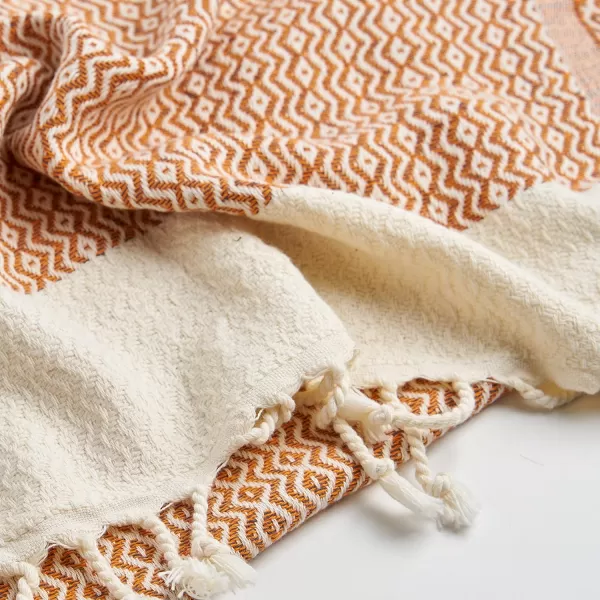 Zeus Original Turkish Hand Towels by Gold CASE  Set of 420x40 100 Cotton Decorative Towel  Bathroom and Kitchen Peshtemal for Hand Face Hair SPA Farmhouse Gym Tea and Dishcloth OrangeOrange Zeus Hand Towel