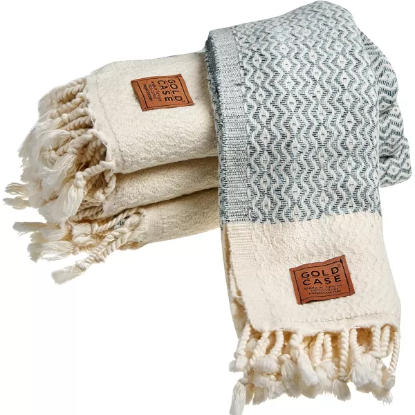 Zeus Original Turkish Hand Towels by Gold CASE  Set of 420x40 100 Cotton Decorative Towel  Bathroom and Kitchen Peshtemal for Hand Face Hair SPA Farmhouse Gym Tea and Dishcloth OrangeAqua Zeus Hand Towel