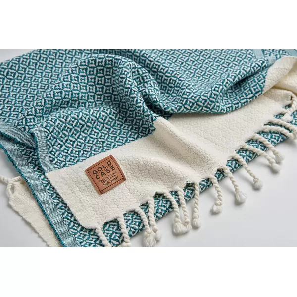 Zeus Original Turkish Hand Towels by Gold CASE  Set of 420x40 100 Cotton Decorative Towel  Bathroom and Kitchen Peshtemal for Hand Face Hair SPA Farmhouse Gym Tea and Dishcloth OrangeTeal Aphrodite Hand Towel