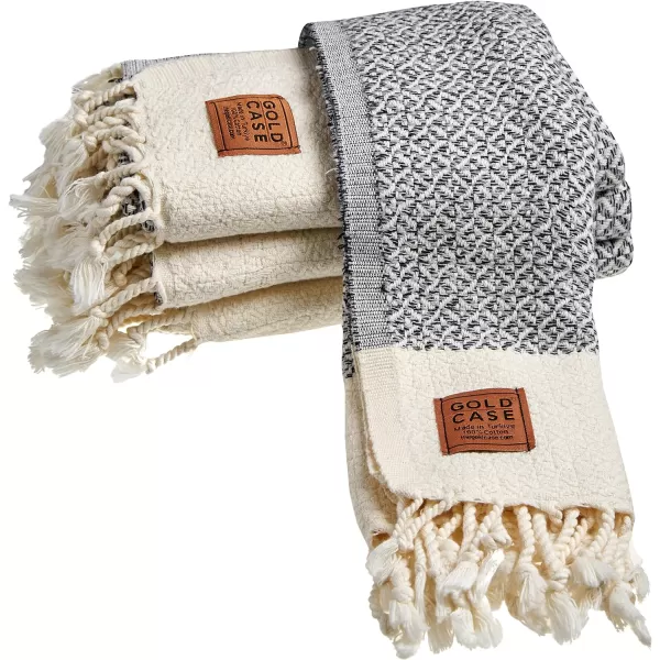 Zeus Original Turkish Hand Towels by Gold CASE  Set of 420x40 100 Cotton Decorative Towel  Bathroom and Kitchen Peshtemal for Hand Face Hair SPA Farmhouse Gym Tea and Dishcloth OrangeGrey Aphrodite Hand Towel