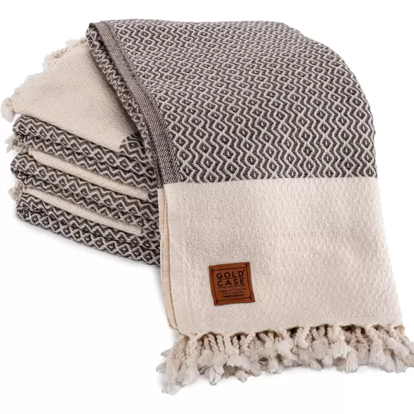 Zeus Original Turkish Hand Towels by Gold CASE  Set of 420x40 100 Cotton Decorative Towel  Bathroom and Kitchen Peshtemal for Hand Face Hair SPA Farmhouse Gym Tea and Dishcloth OrangeBrown Zeus Beach Bath Towel