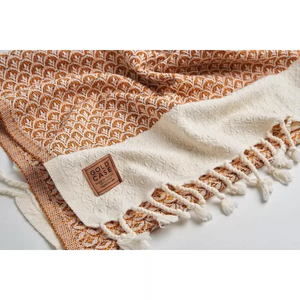Zeus Original Turkish Hand Towels by Gold CASE  Set of 420x40 100 Cotton Decorative Towel  Bathroom and Kitchen Peshtemal for Hand Face Hair SPA Farmhouse Gym Tea and Dishcloth OrangeOrange Helen Hand Towel