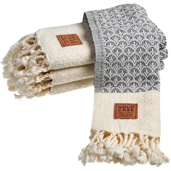 Zeus Original Turkish Hand Towels by Gold CASE  Set of 420x40 100 Cotton Decorative Towel  Bathroom and Kitchen Peshtemal for Hand Face Hair SPA Farmhouse Gym Tea and Dishcloth OrangeGrey Helen Hand Towel