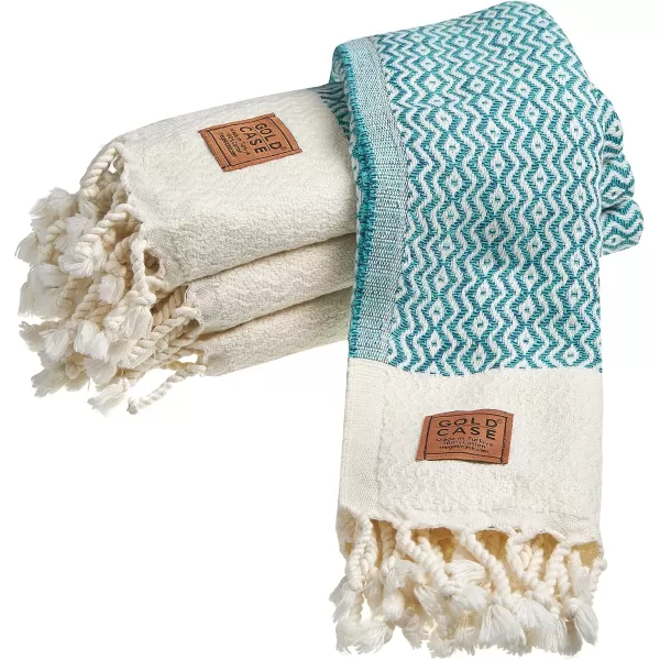 Zeus Original Turkish Hand Towels by Gold CASE  Set of 420x40 100 Cotton Decorative Towel  Bathroom and Kitchen Peshtemal for Hand Face Hair SPA Farmhouse Gym Tea and Dishcloth OrangeMint Zeus Hand Towel