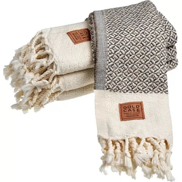 Zeus Original Turkish Hand Towels by Gold CASE  Set of 420x40 100 Cotton Decorative Towel  Bathroom and Kitchen Peshtemal for Hand Face Hair SPA Farmhouse Gym Tea and Dishcloth OrangeBeige Aphrodite Hand Towel