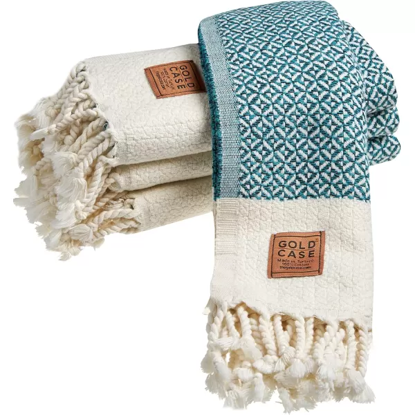 Zeus Original Turkish Hand Towels by Gold CASE  Set of 420x40 100 Cotton Decorative Towel  Bathroom and Kitchen Peshtemal for Hand Face Hair SPA Farmhouse Gym Tea and Dishcloth OrangeTeal Aphrodite Hand Towel