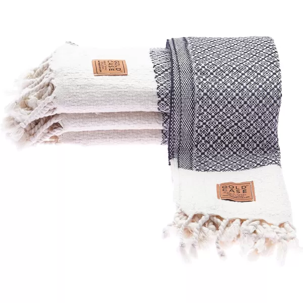 Zeus Original Turkish Hand Towels by Gold CASE  Set of 420x40 100 Cotton Decorative Towel  Bathroom and Kitchen Peshtemal for Hand Face Hair SPA Farmhouse Gym Tea and Dishcloth OrangeBlack Ares Hand Towel