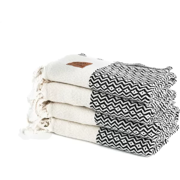 Zeus Original Turkish Hand Towels by Gold CASE  Set of 420x40 100 Cotton Decorative Towel  Bathroom and Kitchen Peshtemal for Hand Face Hair SPA Farmhouse Gym Tea and Dishcloth OrangeBlack Zeus Hand Towel