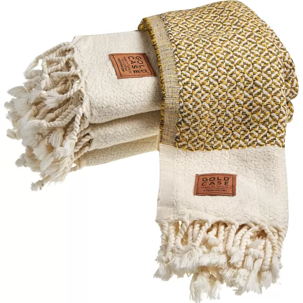 Zeus Original Turkish Hand Towels by Gold CASE  Set of 420x40 100 Cotton Decorative Towel  Bathroom and Kitchen Peshtemal for Hand Face Hair SPA Farmhouse Gym Tea and Dishcloth OrangeMustard Aphrodite Hand Towel
