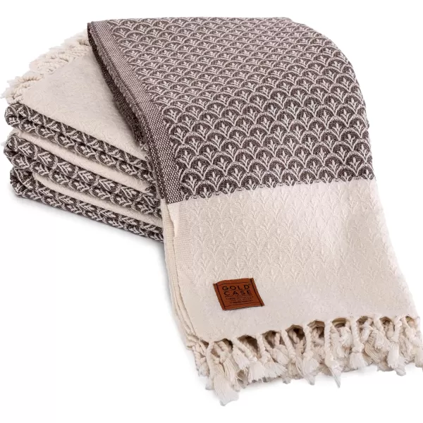 Zeus Original Turkish Hand Towels by Gold CASE  Set of 420x40 100 Cotton Decorative Towel  Bathroom and Kitchen Peshtemal for Hand Face Hair SPA Farmhouse Gym Tea and Dishcloth OrangeBrown Helen Beach Bath Towel
