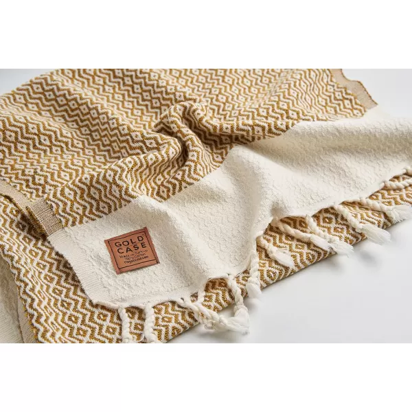 Zeus Original Turkish Hand Towels by Gold CASE  Set of 420x40 100 Cotton Decorative Towel  Bathroom and Kitchen Towel for Hand Face Hair SPA Farmhouse Gym Tea and Dishcloth Dark MustardDark Mustard Zeus Hand Towel