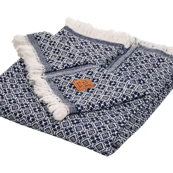 Gold CASE Retro Throw amp Blanket 50x60 inches 130x150cm Super Soft 100 Recycled Cotton  PREWashed Decorative and MultiPurpose Boho Blankets for Couch Farmhouse Bed Chair and Sofa Brown50x60 Retro Navyblue