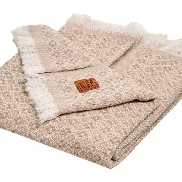 Gold CASE Retro Throw amp Blanket 50x60 inches 130x150cm Super Soft 100 Recycled Cotton  PREWashed Decorative and MultiPurpose Boho Blankets for Couch Farmhouse Bed Chair and Sofa Brown50x60 Retro Beige