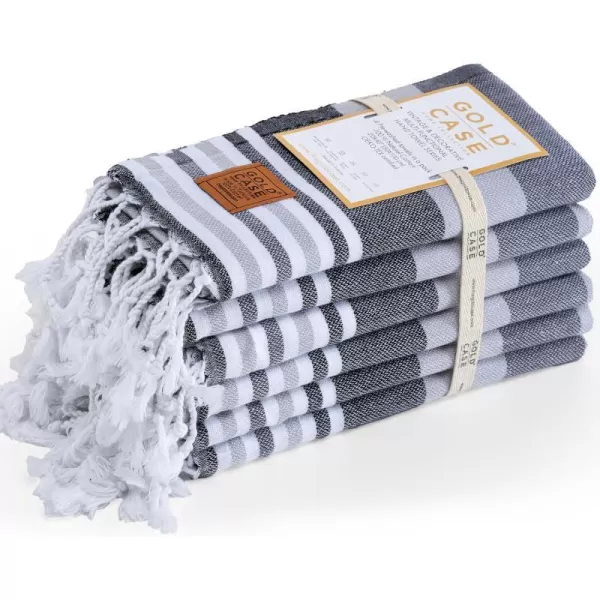 Gold CASE Turkish Beach Towel  Set of 6100 Cotton  70x38 inches XXL Oversized  PREWashed  Quick Dry Sand Free Turkish Towel  Lightweight Bath Towels OlymposMulticolor2Olymposblack Hand Towel Set