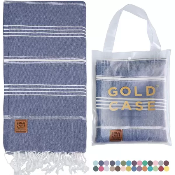 Gold CASE Turkish Beach Towel  Set of 6100 Cotton  70x38 inches XXL Oversized  PREWashed  Quick Dry Sand Free Turkish Towel  Lightweight Bath Towels OlymposMulticolor2Navy Blue BeachBath Towel 1pc