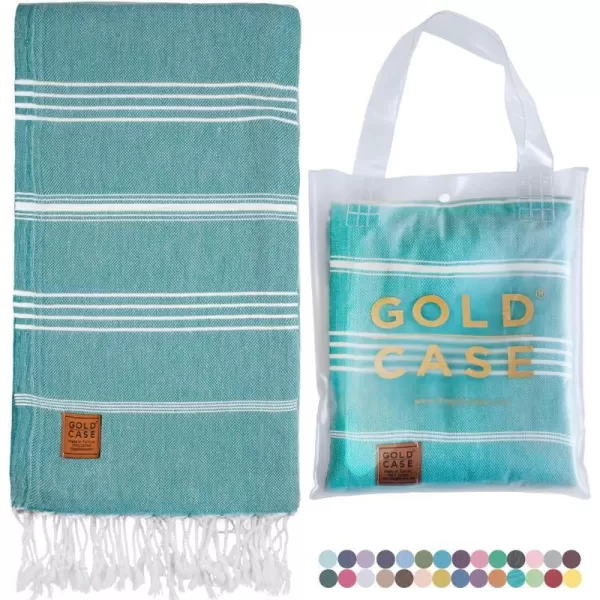 Gold CASE Turkish Beach Towel  Set of 6100 Cotton  70x38 inches XXL Oversized  PREWashed  Quick Dry Sand Free Turkish Towel  Lightweight Bath Towels OlymposMulticolor2Teal BeachBath Towel 1pc
