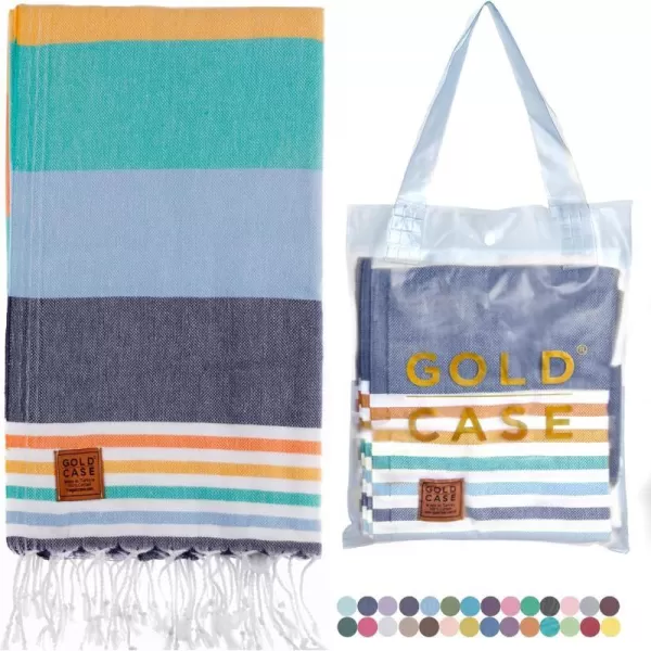 Gold CASE Turkish Beach Towel  Set of 6100 Cotton  70x38 inches XXL Oversized  PREWashed  Quick Dry Sand Free Turkish Towel  Lightweight Bath Towels OlymposMulticolor2Olymposmulticolor1 BeachBath Towel 1pc