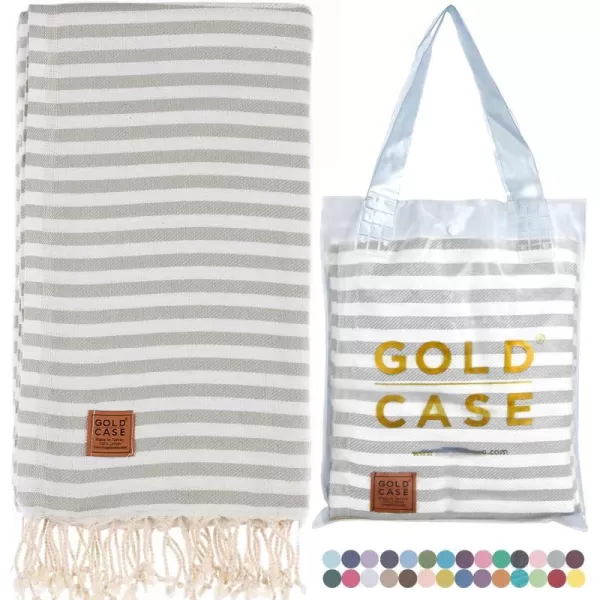 Gold CASE Turkish Beach Towel MYRA  40x70 inches XXL Oversized Bath Towels 100 Cotton Quick Dry Sand Free  with Free Reusable Bag Gift  Super Soft MyraOrangeGrey BeachBath Towel 1pc