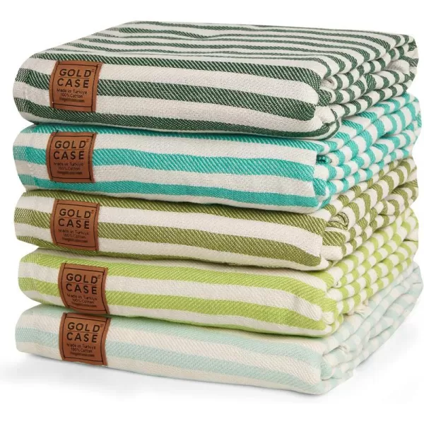 Gold CASE Turkish Beach Towel MYRA  40x70 inches XXL Oversized Bath Towels 100 Cotton Quick Dry Sand Free  with Free Reusable Bag Gift  Super Soft MyraOrangeTones of Green BeachBath Towel Set