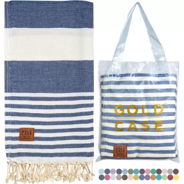 Gold CASE Turkish Beach Towel MYRA  40x70 inches XXL Oversized Bath Towels 100 Cotton Quick Dry Sand Free  with Free Reusable Bag Gift  Super Soft MyraOrangeOlymyranavy Blue BeachBath Towel 1pc