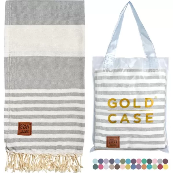 Gold CASE Turkish Beach Towel MYRA  40x70 inches XXL Oversized Bath Towels 100 Cotton Quick Dry Sand Free  with Free Reusable Bag Gift  Super Soft MyraOrangeOlymyragrey BeachBath Towel 1pc