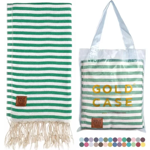 Gold CASE Turkish Beach Towel MYRA  40x70 inches XXL Oversized Bath Towels 100 Cotton Quick Dry Sand Free  with Free Reusable Bag Gift  Super Soft MyraOrangeGreen BeachBath Towel 1pc