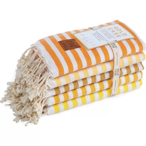 Gold CASE Turkish Beach Towel MYRA  40x70 inches XXL Oversized Bath Towels 100 Cotton Quick Dry Sand Free  with Free Reusable Bag Gift  Super Soft MyraOrangeTones of Yellow Hand Towel set