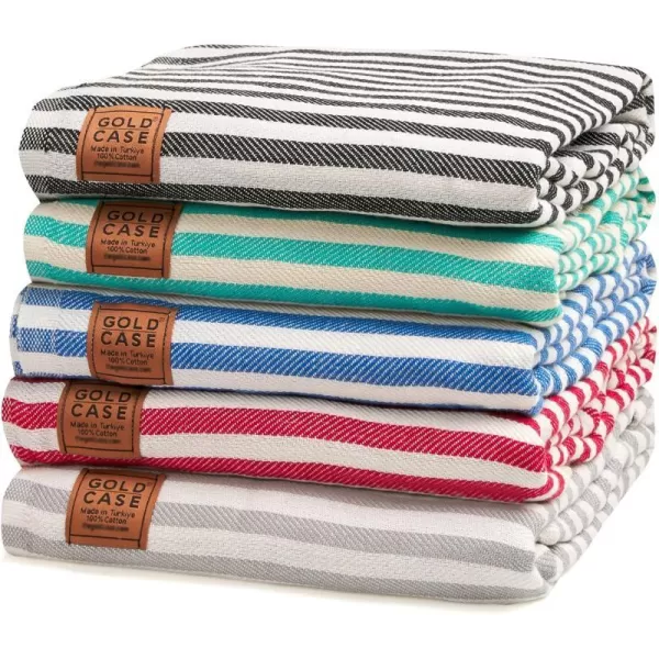 Gold CASE Turkish Beach Towel MYRA  40x70 inches XXL Oversized Bath Towels 100 Cotton Quick Dry Sand Free  with Free Reusable Bag Gift  Super Soft MyraOrangeMulti1 BeachBath Towel Set