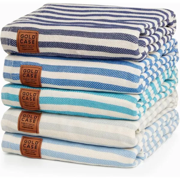 Gold CASE Turkish Beach Towel MYRA  40x70 inches XXL Oversized Bath Towels 100 Cotton Quick Dry Sand Free  with Free Reusable Bag Gift  Super Soft MyraOrangeTones of Blue BeachBath Towel Set