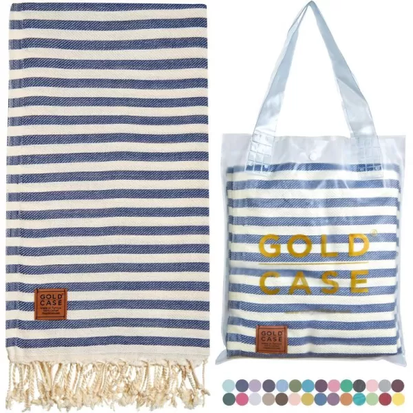 Gold CASE Turkish Beach Towel MYRA  40x70 inches XXL Oversized Bath Towels 100 Cotton Quick Dry Sand Free  with Free Reusable Bag Gift  Super Soft MyraOrangeNavy Blue BeachBath Towel 1pc