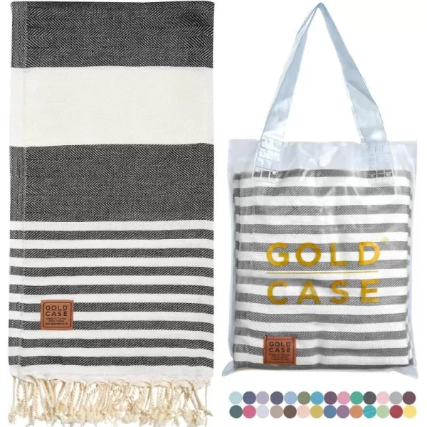 Gold CASE Turkish Beach Towel MYRA  40x70 inches XXL Oversized Bath Towels 100 Cotton Quick Dry Sand Free  with Free Reusable Bag Gift  Super Soft MyraOrangeOlymyrablack BeachBath Towel 1pc