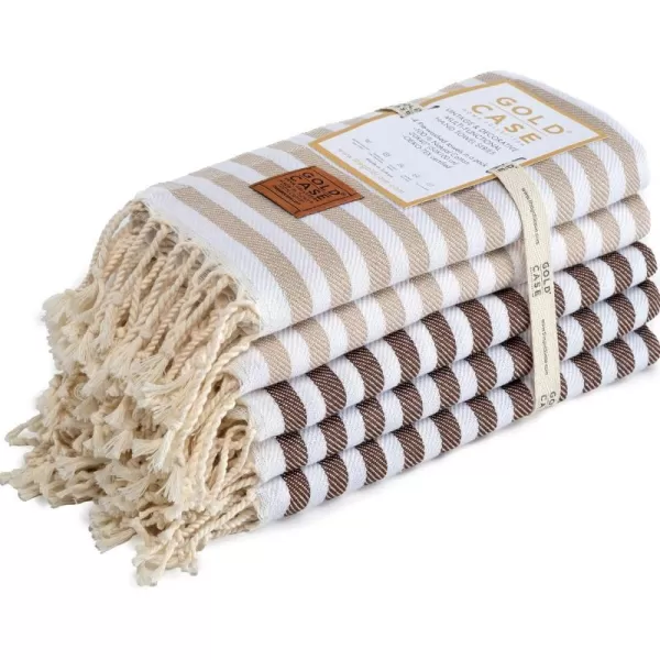 Gold CASE Turkish Beach Towel MYRA  40x70 inches XXL Oversized Bath Towels 100 Cotton Quick Dry Sand Free  with Free Reusable Bag Gift  Super Soft MyraOrangeBrownbeige Hand Towel set