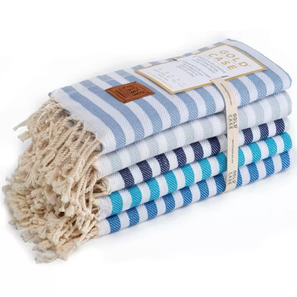 Gold CASE Turkish Beach Towel MYRA  40x70 inches XXL Oversized Bath Towels 100 Cotton Quick Dry Sand Free  with Free Reusable Bag Gift  Super Soft MyraOrangeTones of Blue Hand Towel set