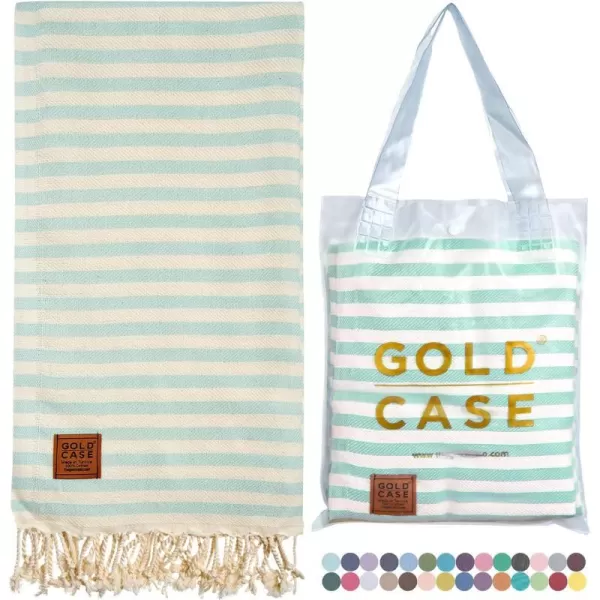 Gold CASE Turkish Beach Towel MYRA  40x70 inches XXL Oversized Bath Towels 100 Cotton Quick Dry Sand Free  with Free Reusable Bag Gift  Super Soft MyraOrangeAqua BeachBath Towel 1pc