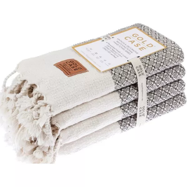 Zeus Original Turkish Hand Towels by Gold CASE  Set of 420x40 100 Cotton Decorative Towel  Bathroom and Kitchen Peshtemal for Hand Face Hair SPA Farmhouse Gym Tea and Dishcloth OrangeBeige Ares Hand Towel