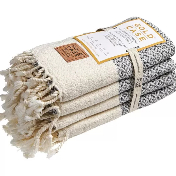 Zeus Original Turkish Hand Towels by Gold CASE  Set of 420x40 100 Cotton Decorative Towel  Bathroom and Kitchen Peshtemal for Hand Face Hair SPA Farmhouse Gym Tea and Dishcloth OrangeGrey Aphrodite Hand Towel