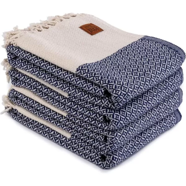 Zeus Original Turkish Hand Towels by Gold CASE  Set of 420x40 100 Cotton Decorative Towel  Bathroom and Kitchen Peshtemal for Hand Face Hair SPA Farmhouse Gym Tea and Dishcloth OrangeNavy Blue Aphrodite Beach Bath Towel