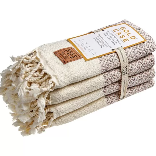 Zeus Original Turkish Hand Towels by Gold CASE  Set of 420x40 100 Cotton Decorative Towel  Bathroom and Kitchen Peshtemal for Hand Face Hair SPA Farmhouse Gym Tea and Dishcloth OrangeSalmon Aphrodite Hand Towel