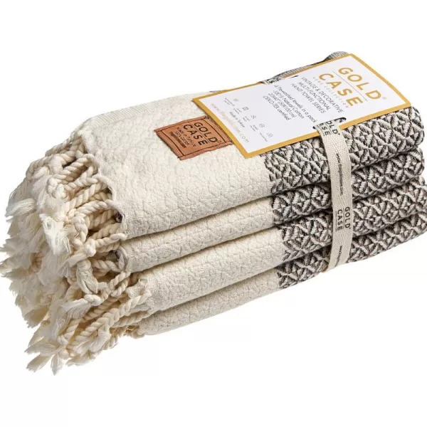Zeus Original Turkish Hand Towels by Gold CASE  Set of 420x40 100 Cotton Decorative Towel  Bathroom and Kitchen Peshtemal for Hand Face Hair SPA Farmhouse Gym Tea and Dishcloth OrangeBeige Aphrodite Hand Towel