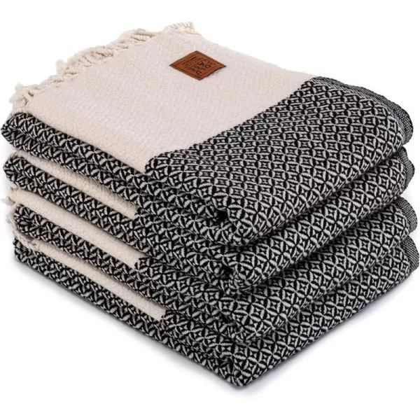 Zeus Original Turkish Hand Towels by Gold CASE  Set of 420x40 100 Cotton Decorative Towel  Bathroom and Kitchen Peshtemal for Hand Face Hair SPA Farmhouse Gym Tea and Dishcloth OrangeBlack Aphrodite Beach Bath Towel
